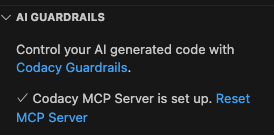 Codacy MCP Server is enabled