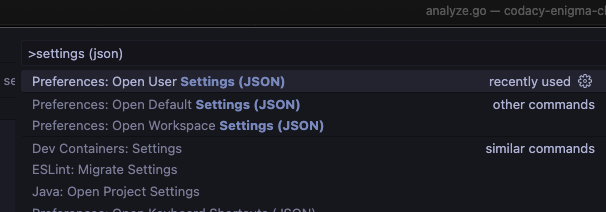 Settings.json in VSCode