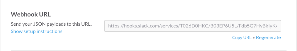 Copying the webhook URL