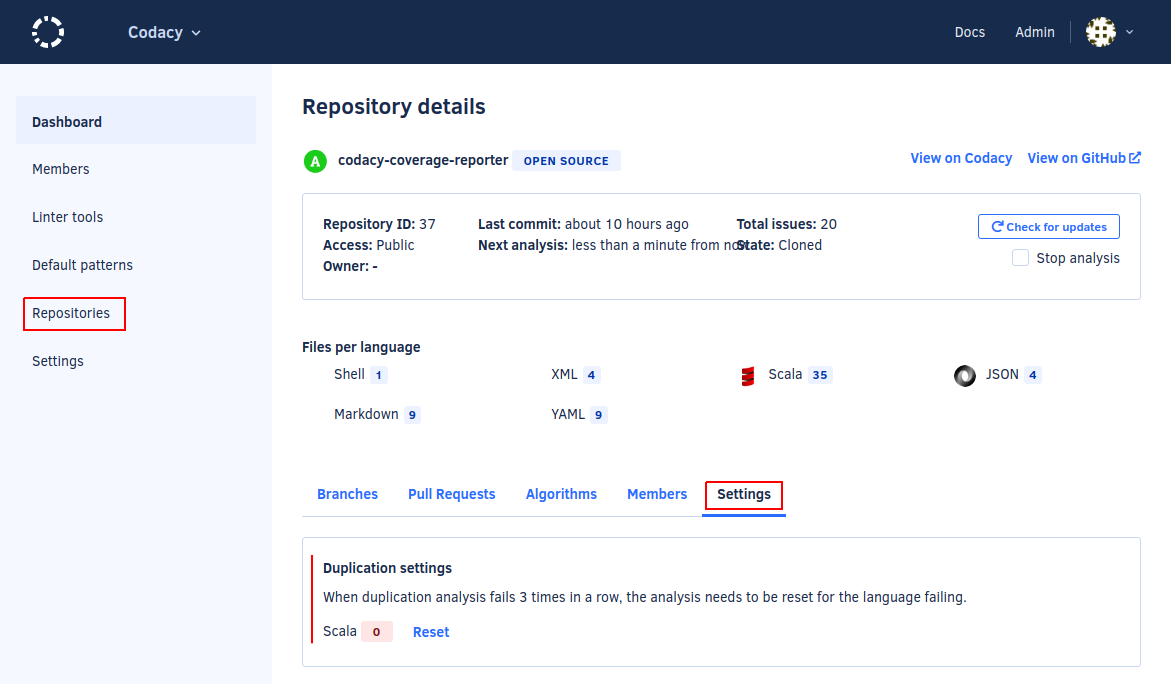 Resetting the failed duplication analysis