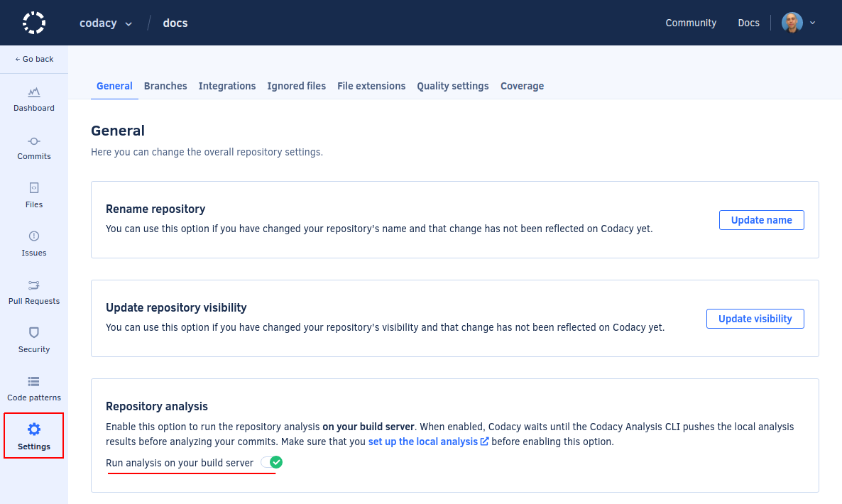 Run analysis on your build server