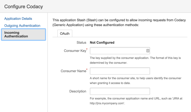 Bitbucket Server incoming authentication