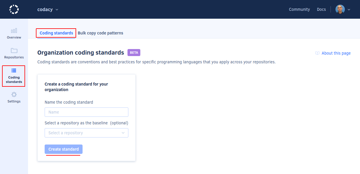 Creating a new coding standard