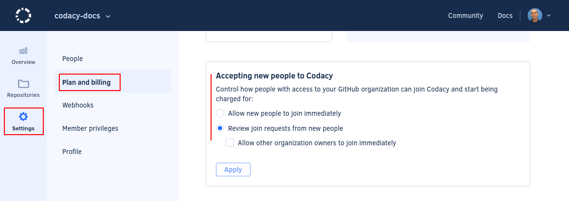 Accepting new people to the organization